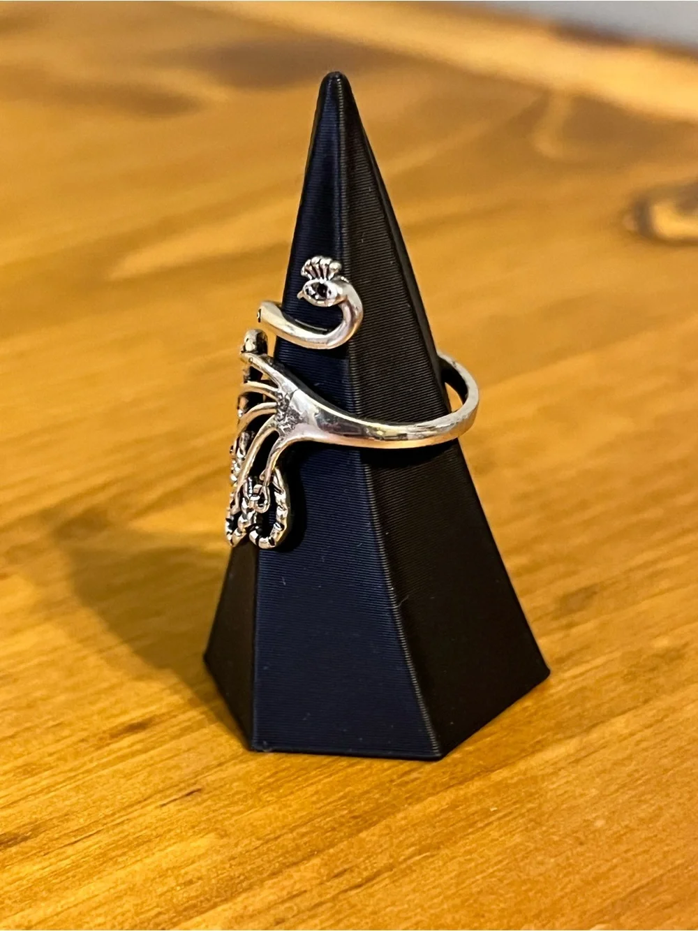 Elegant 925 marked fashion phoenix peacock ring adjustable starting size 6